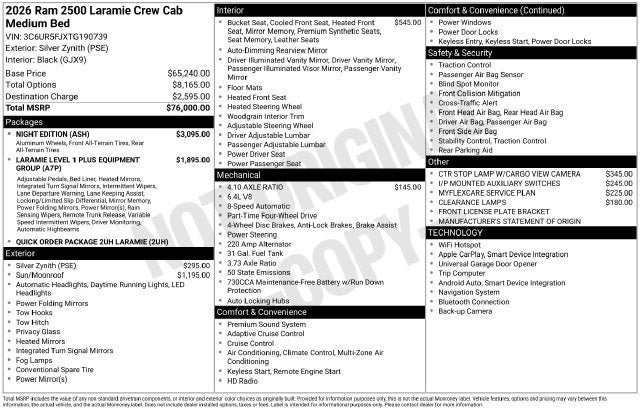 New 2026 RAM 2500 Laramie w/ Night Edition AWD/4WD image 27