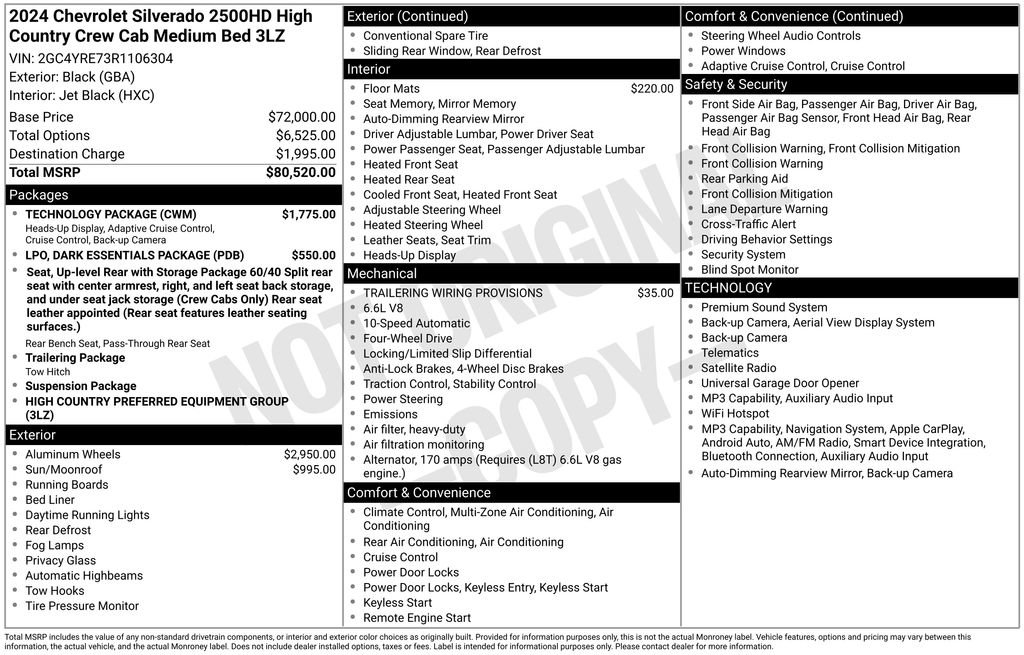 Used 2024 Chevrolet Silverado 2500 High Country w/ Technology Package AWD/4WD image 3