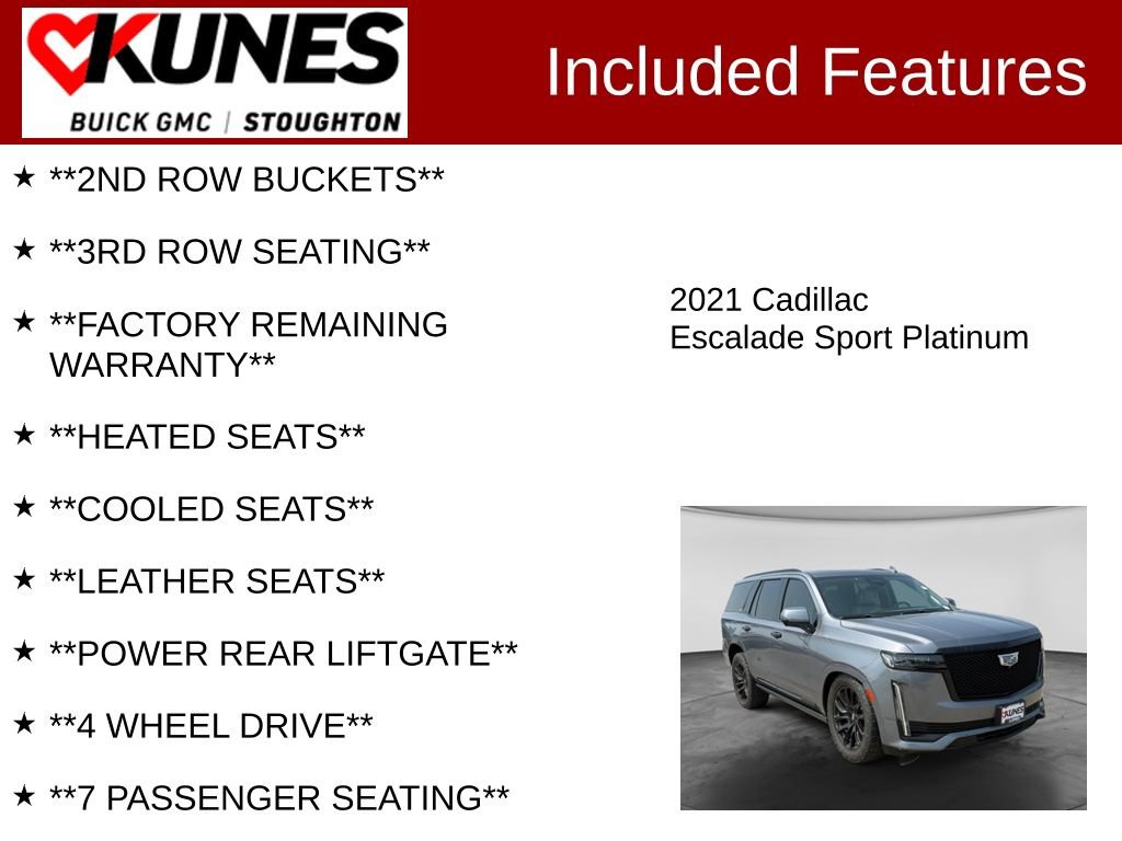 Used 2021 Cadillac Escalade Sport Platinum w/ LPO, ONYX Package AWD/4WD image 3