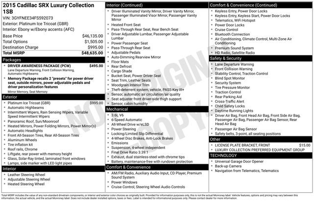 Used 2015 Cadillac SRX Luxury w/ Driver Awareness Package image 4