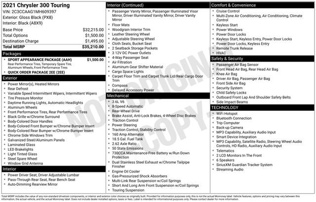 Used 2021 Chrysler 300 Touring w/ Sport Appearance Package RWD image 13