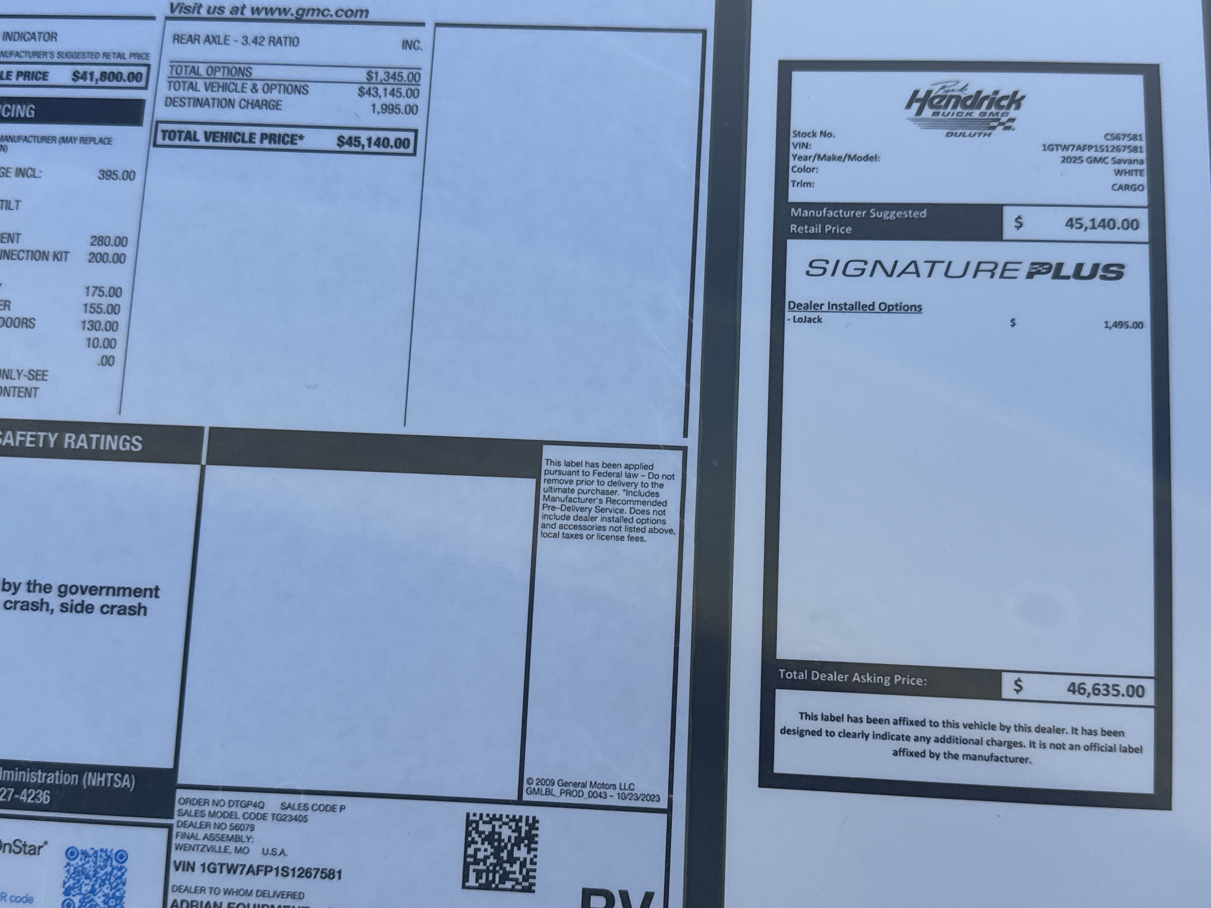 New 2025 GMC Savana 2500 w/ Driver Convenience Package RWD image 36