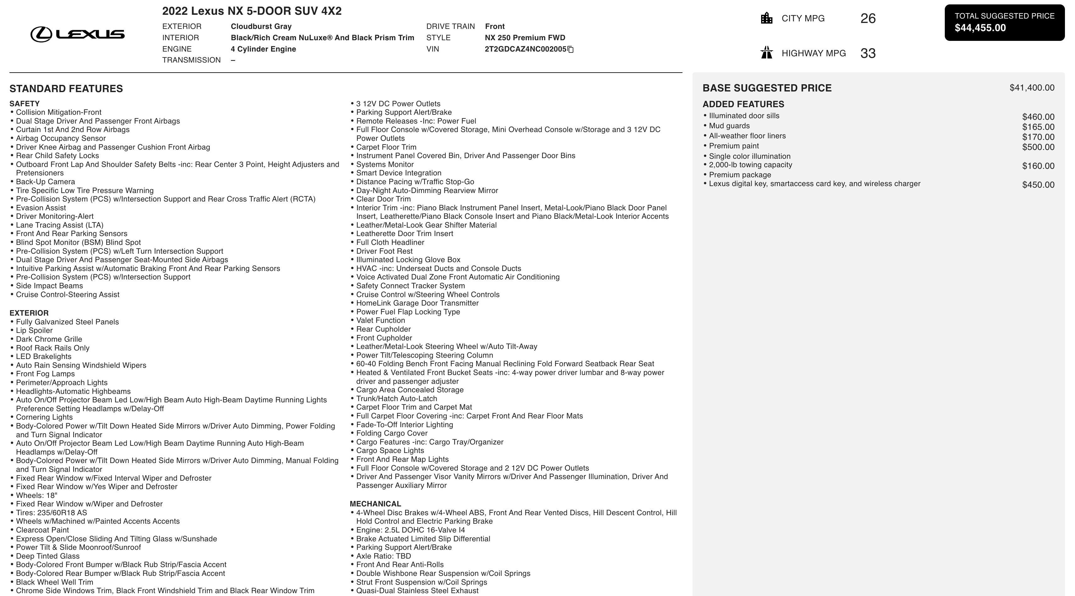 Used 2022 Lexus NX 250 FWD image 4