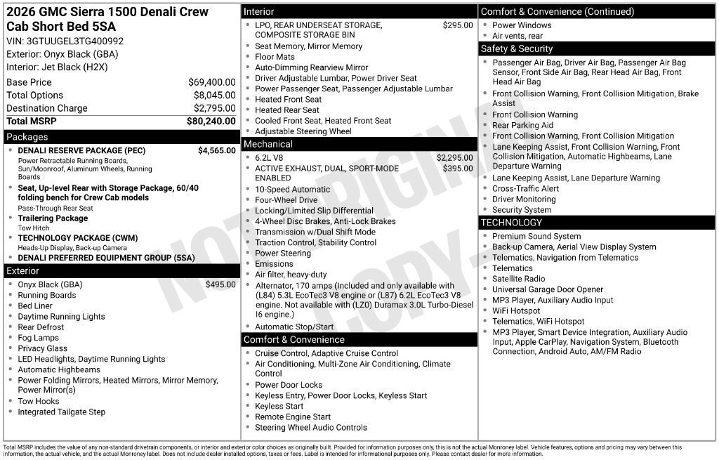 New 2026 GMC Sierra 1500 Denali w/ Denali Reserve Package AWD/4WD image 4