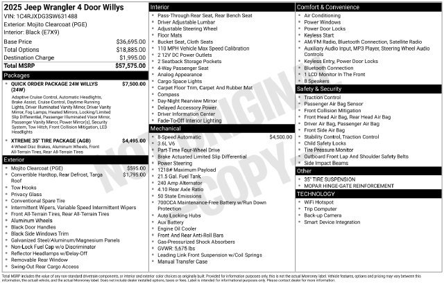 New 2025 Jeep Wrangler Unlimited Sport AWD/4WD image 4
