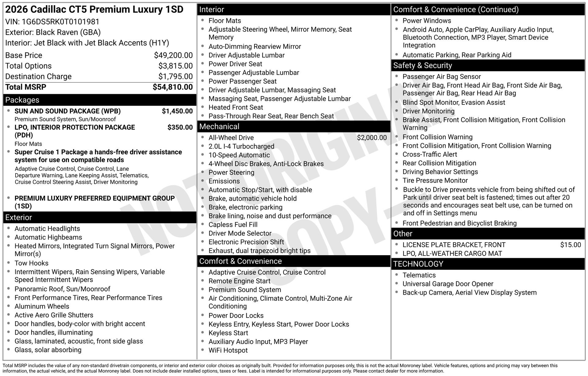 New 2026 Cadillac CT5 Premium Luxury w/ Sun And Sound Package image 3