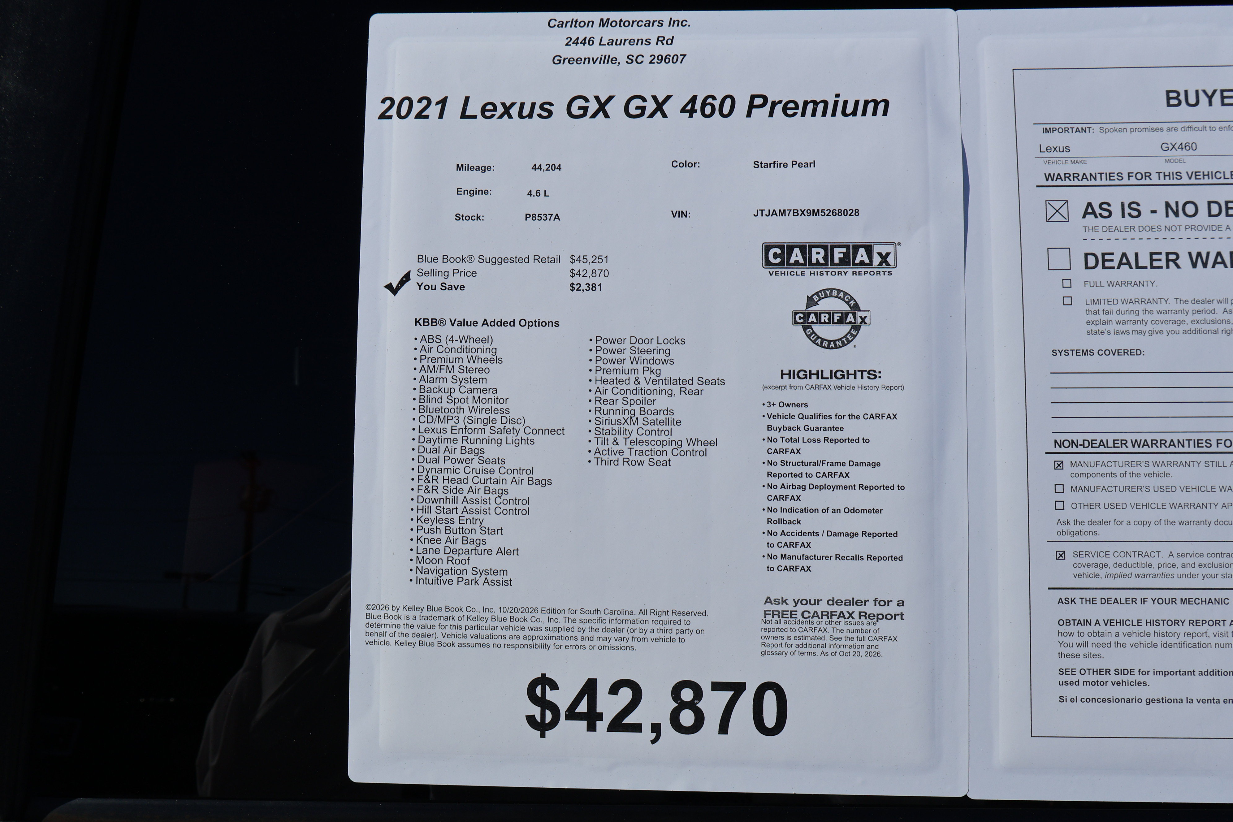 Used 2021 Lexus GX 460 Premium w/ Premium Package AWD/4WD image 44
