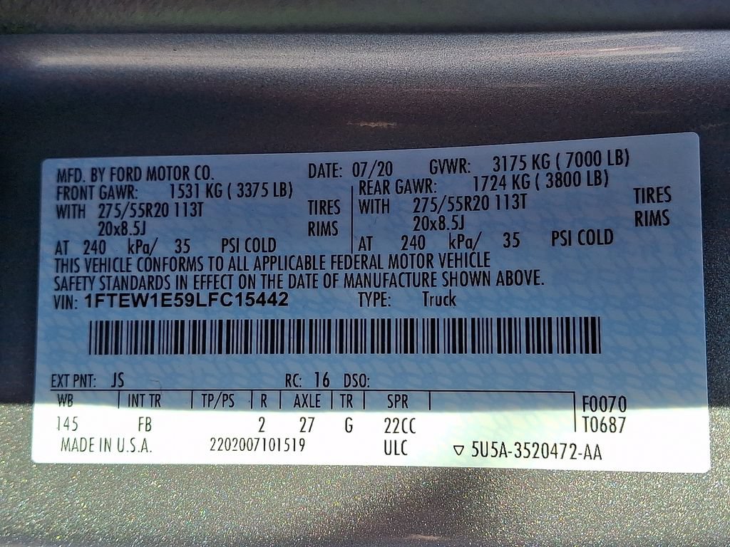 Used 2020 Ford F150 XLT w/ Equipment Group 302A Luxury AWD/4WD image 28