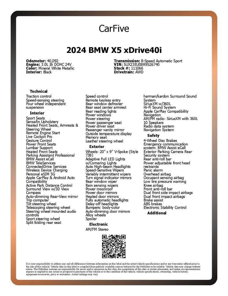 Used 2024 BMW X5 xDrive40i w/ Premium Package AWD/4WD image 30
