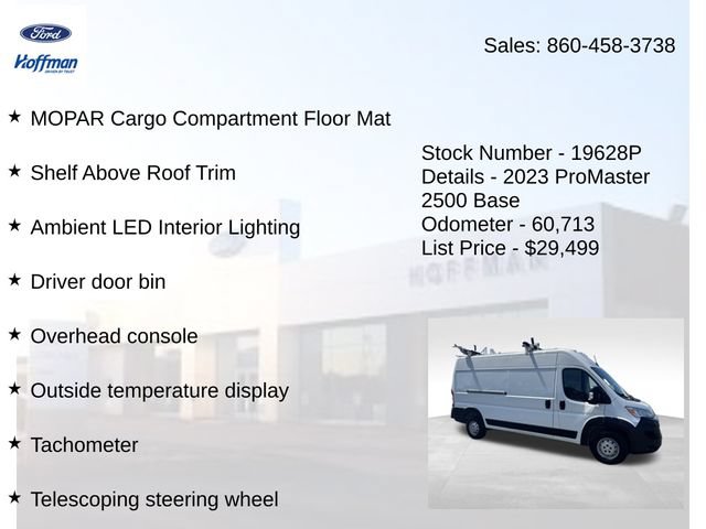 Used 2023 RAM ProMaster 2500 w/ Convenience Group FWD image 28