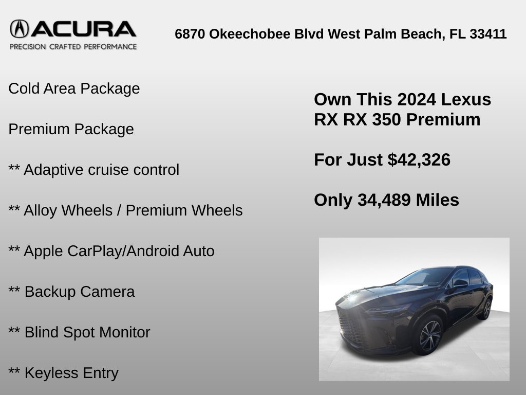 Used 2024 Lexus RX 350 Premium w/ Cold Area Package FWD image 6