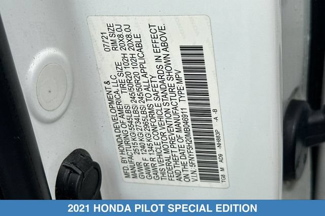 Certified 2021 Honda Pilot Special Edition image 33