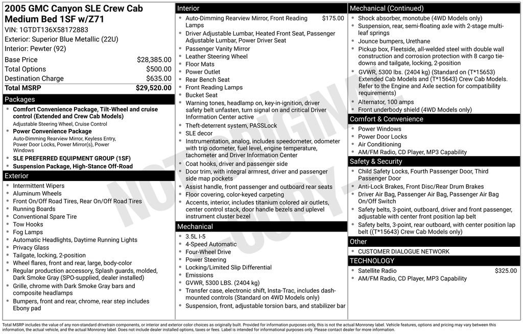 Used 2005 GMC Canyon SLE AWD/4WD image 35