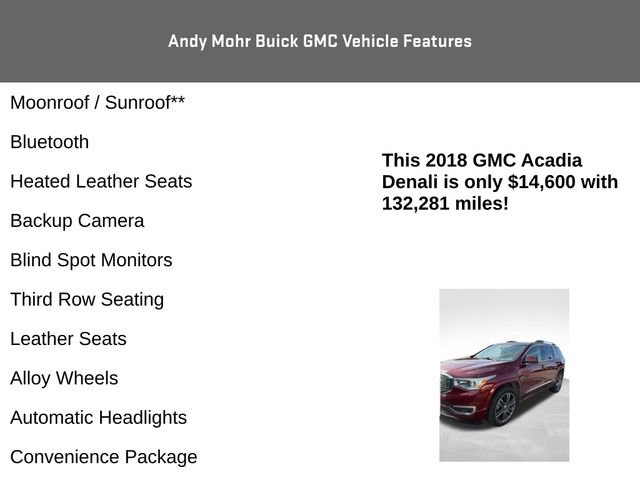 Used 2018 GMC Acadia Denali w/ Technology Package FWD image 4