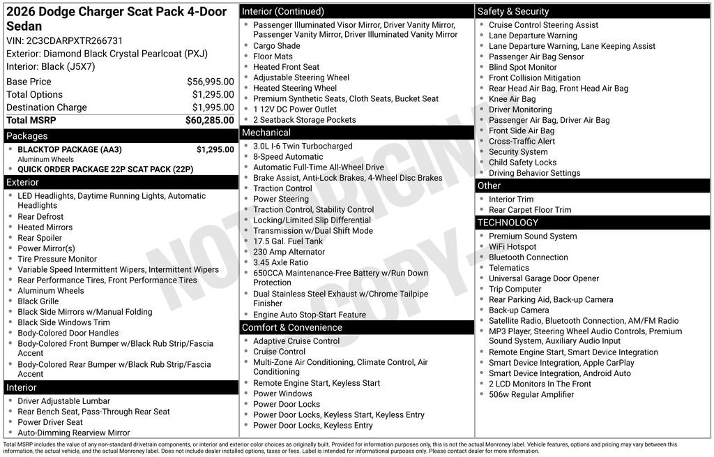 New 2026 Dodge Charger Scat Pack w/ Blacktop Package AWD/4WD image 9