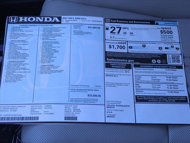 New 2027 Honda HR-V EX-L image 17