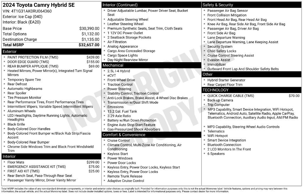 Used 2024 Toyota Camry SE FWD image 32