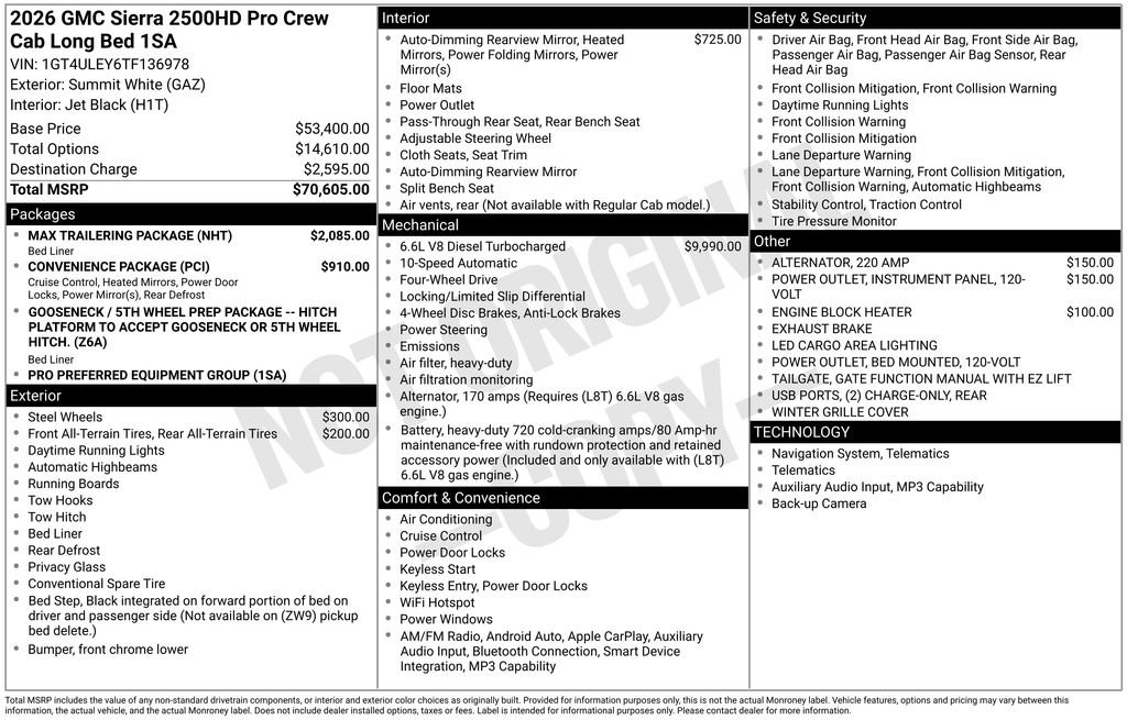 New 2026 GMC Sierra 2500 Pro w/ Max Trailering Package image 2