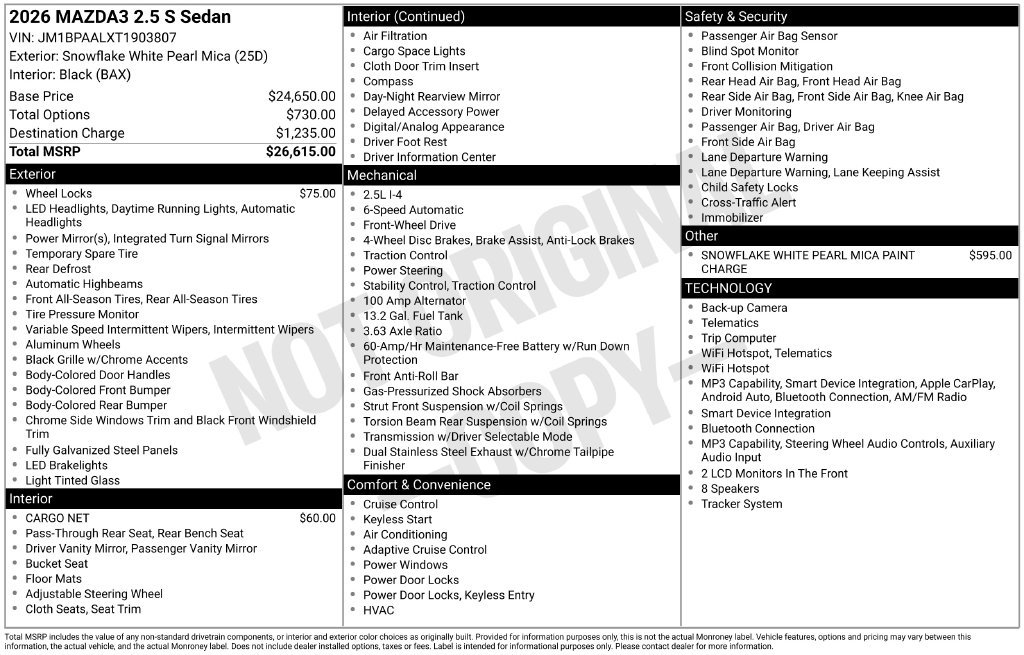 New 2026 MAZDA MAZDA3 s FWD image 21