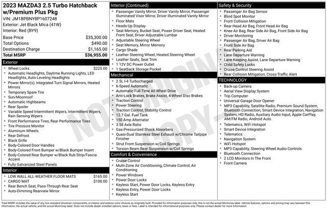 Used 2023 MAZDA MAZDA3 Hatchback w/Premium Plus Pkg AWD/4WD image 34