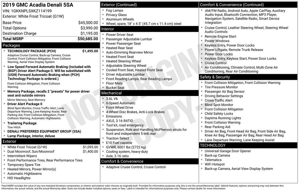 Used 2019 GMC Acadia Denali w/ Technology Package image 5