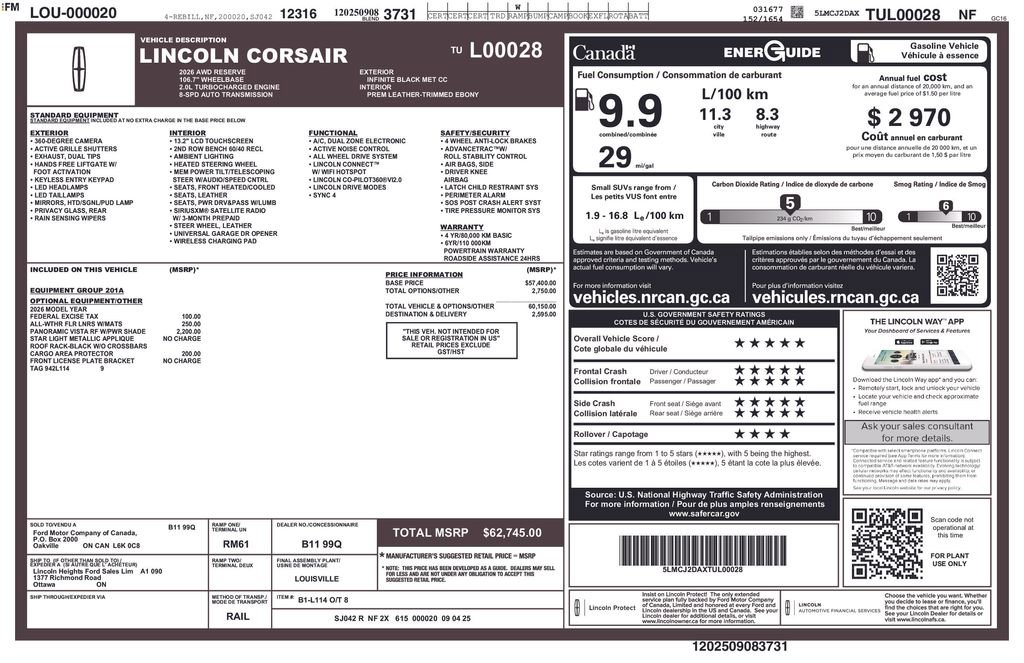 Used 2026 Lincoln Corsair Reserve AWD/4WD image 32