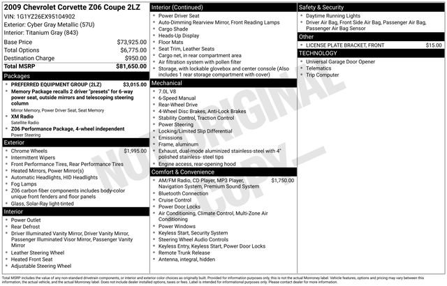 Used 2009 Chevrolet Corvette Z06 w/ Preferred Equipment Group image 29