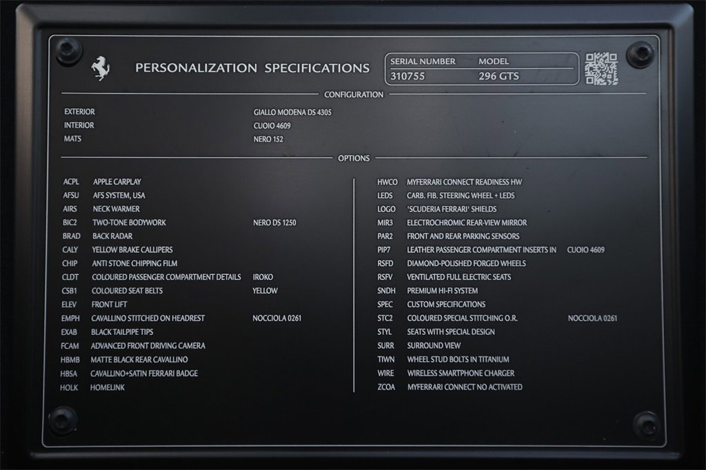Certified 2024 Ferrari 296 GTS image 53