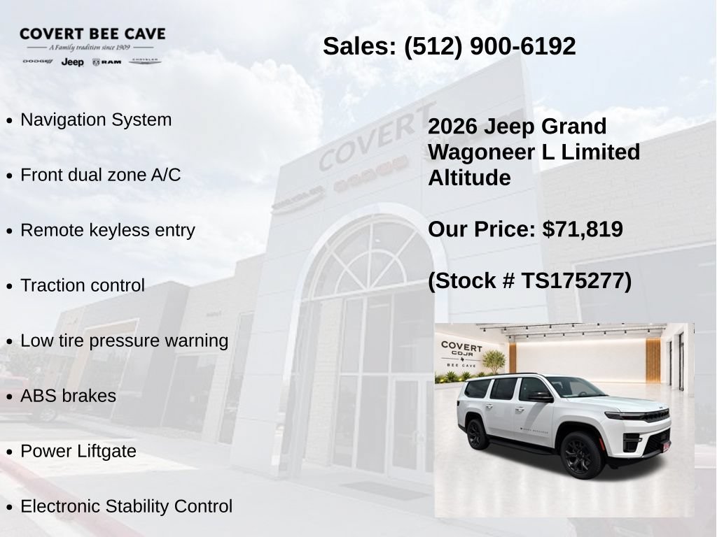 New 2026 Jeep Grand Wagoneer L Limited w/ 8-Passenger Seating Package AWD/4WD image 7
