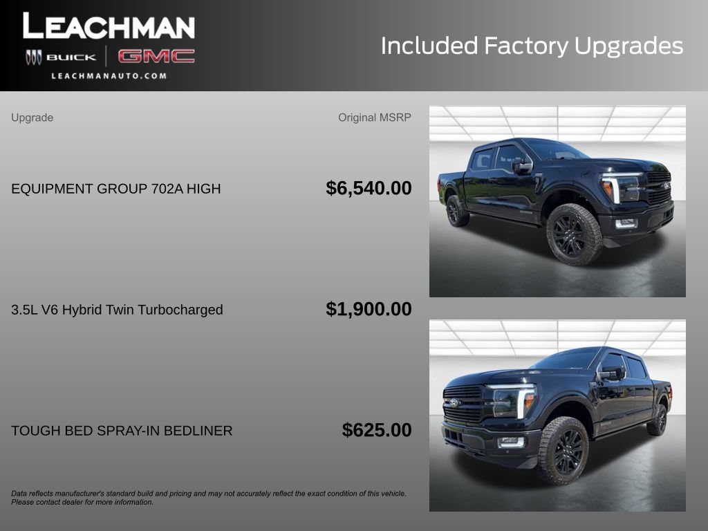 Used 2025 Ford F150 4x4 SuperCrew Platinum w/ Equipment Group 702A High image 11