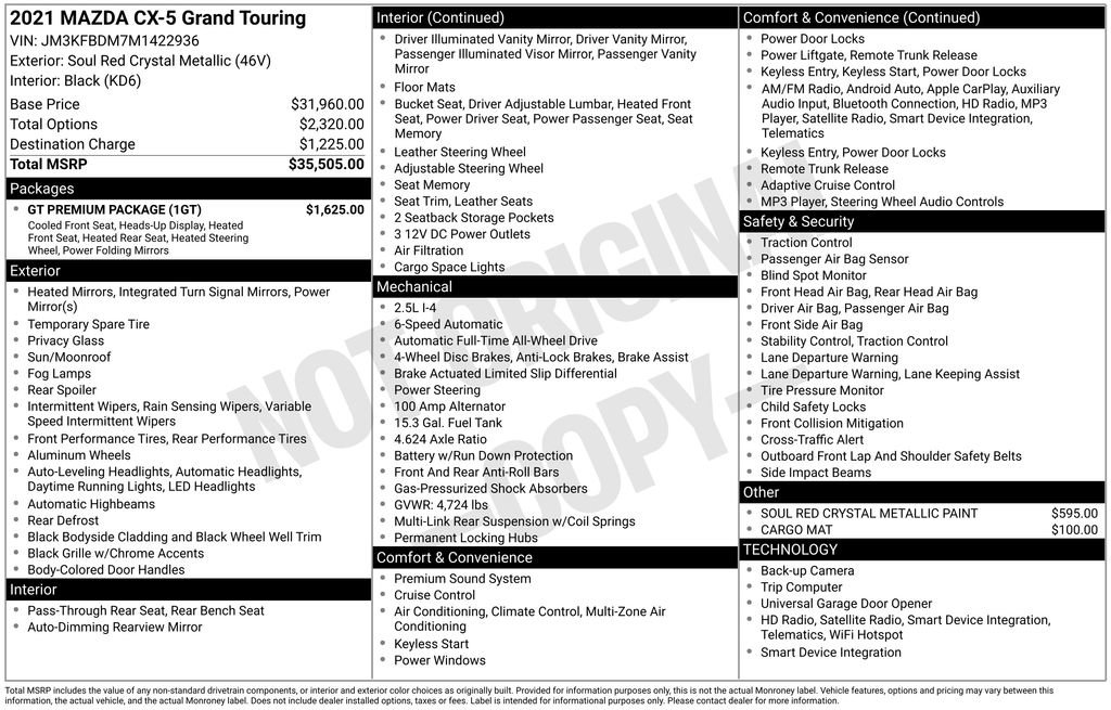 Used 2021 MAZDA CX-5 Grand Touring w/ GT Premium Package image 2