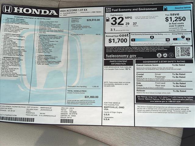 Used 2024 Honda Accord EX image 23