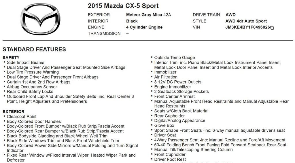 Used 2015 MAZDA CX-5 Sport AWD/4WD image 16