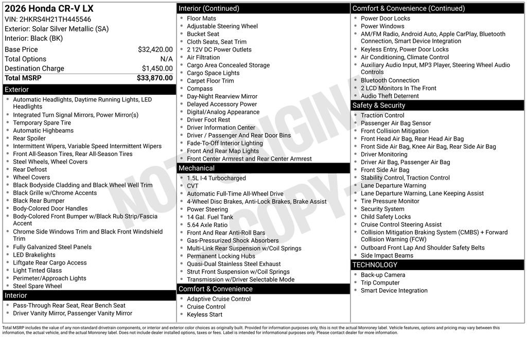 Used 2026 Honda CR-V LX image 11
