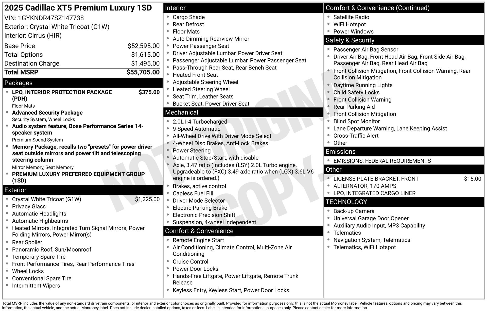New 2025 Cadillac XT5 Premium Luxury image 38