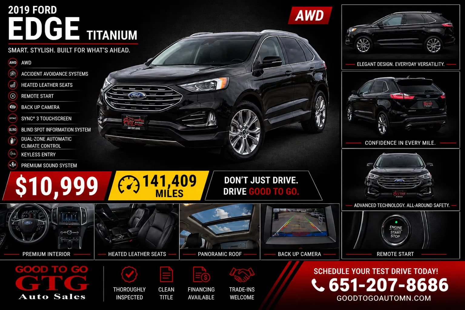 Used 2019 Ford Edge Titanium AWD/4WD image 1