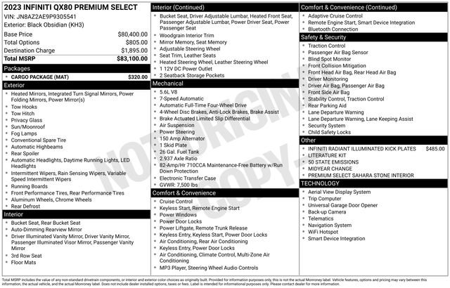 Used 2023 INFINITI QX80 Premium Select w/ Cargo Package image 42