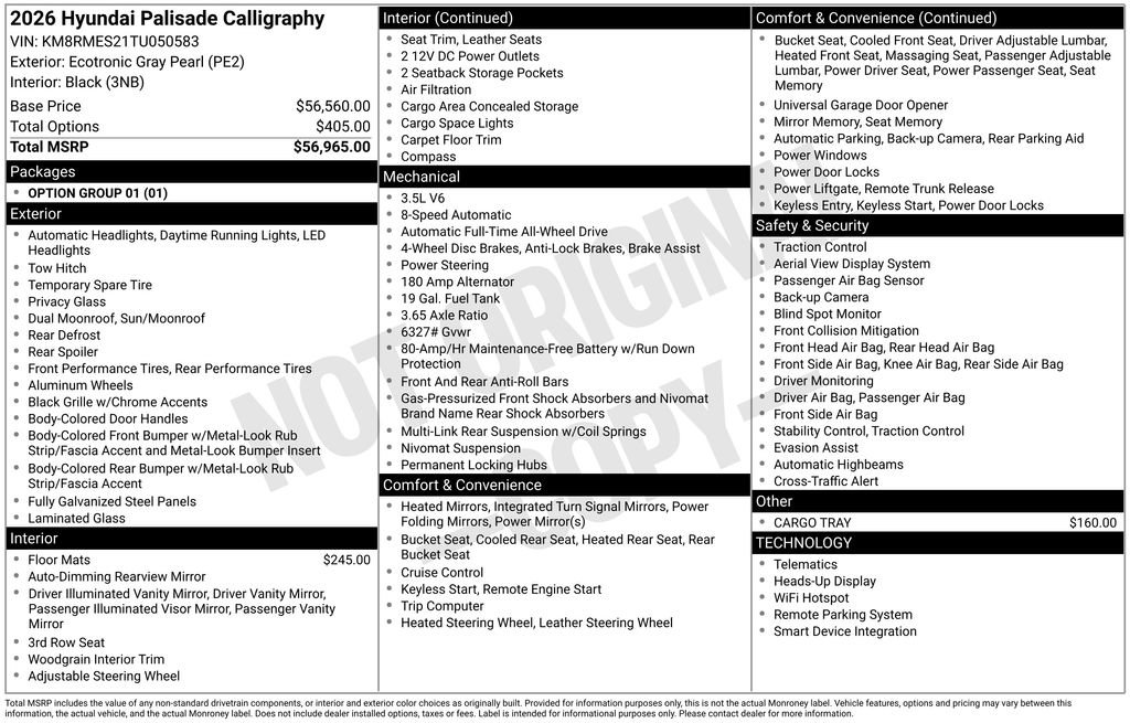 New 2026 Hyundai Palisade Calligraphy image 44