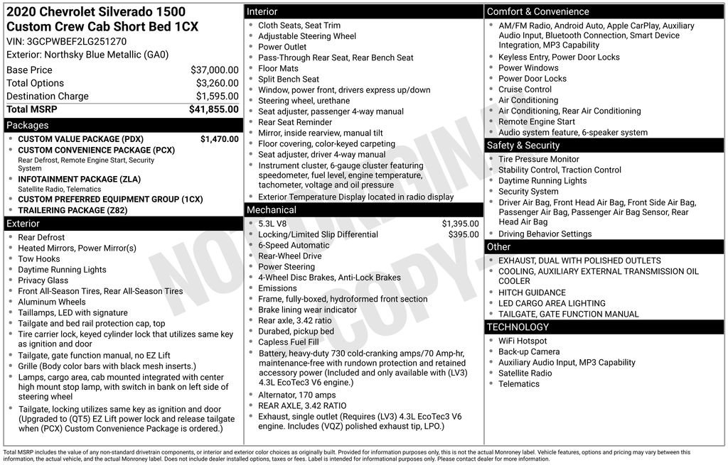 Used 2020 Chevrolet Silverado 1500 Custom w/ Custom Value Package image 2