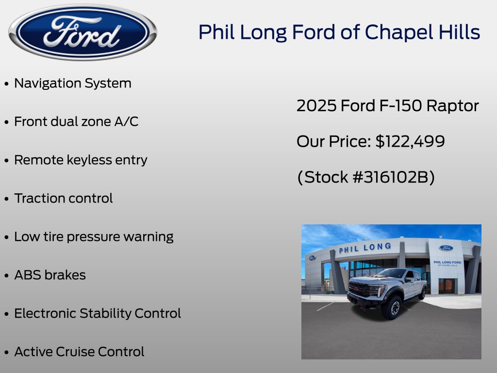 Certified 2025 Ford F150 Raptor w/ Equipment Group 803A Raptor R AWD/4WD image 9