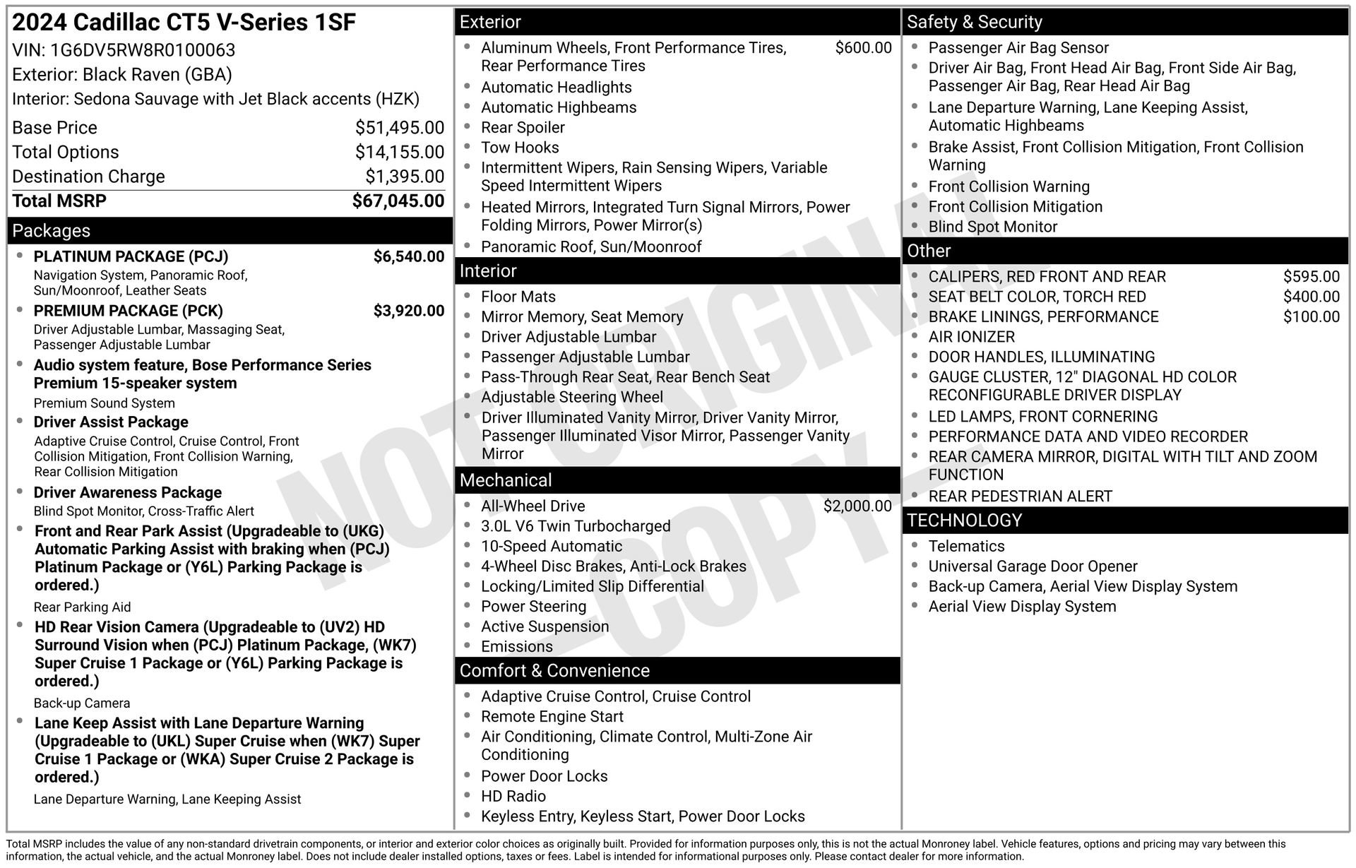 Certified 2024 Cadillac CT5 V w/ Platinum Package image 47