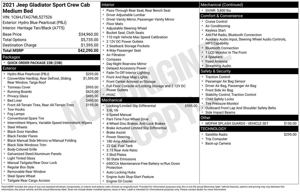 Used 2021 Jeep Gladiator Sport image 25