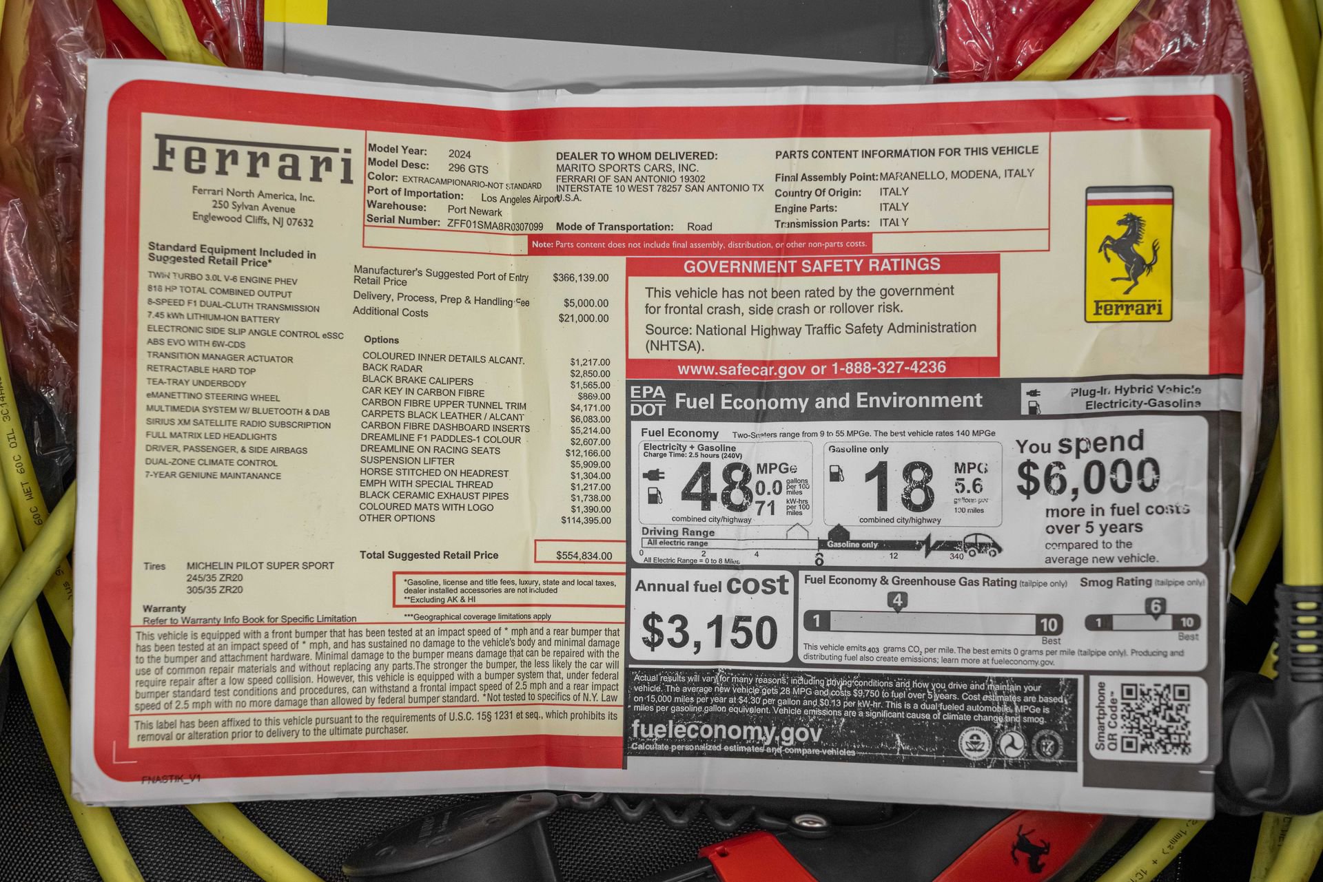 Certified 2024 Ferrari 296 GTS RWD image 27