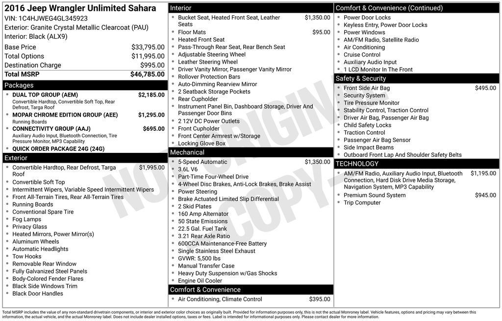 Used 2016 Jeep Wrangler Unlimited Sahara w/ Dual Top Group image 45