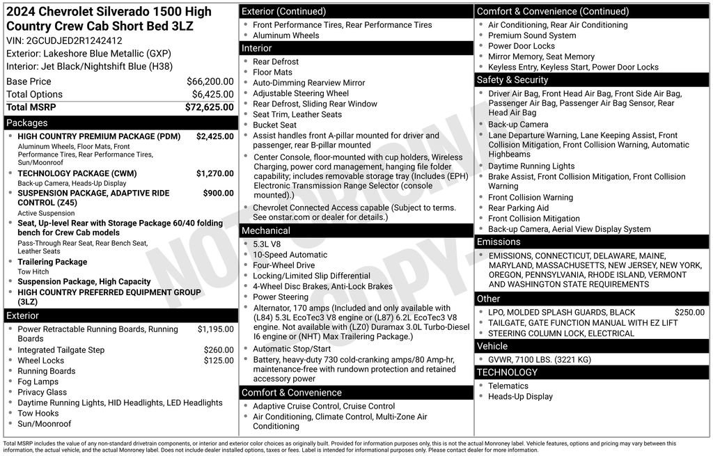Used 2024 Chevrolet Silverado 1500 High Country w/ High Country Premium Package image 59