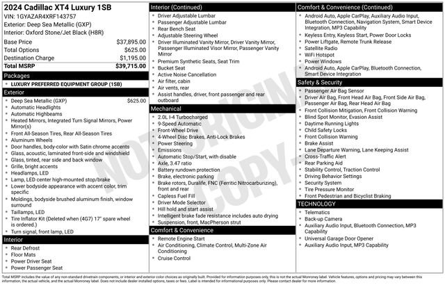 Certified 2024 Cadillac XT4 Luxury FWD image 7