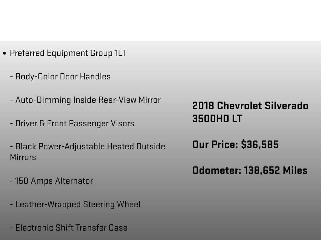 Used 2018 Chevrolet Silverado 3500 LT w/ LT Convenience Package AWD/4WD image 12