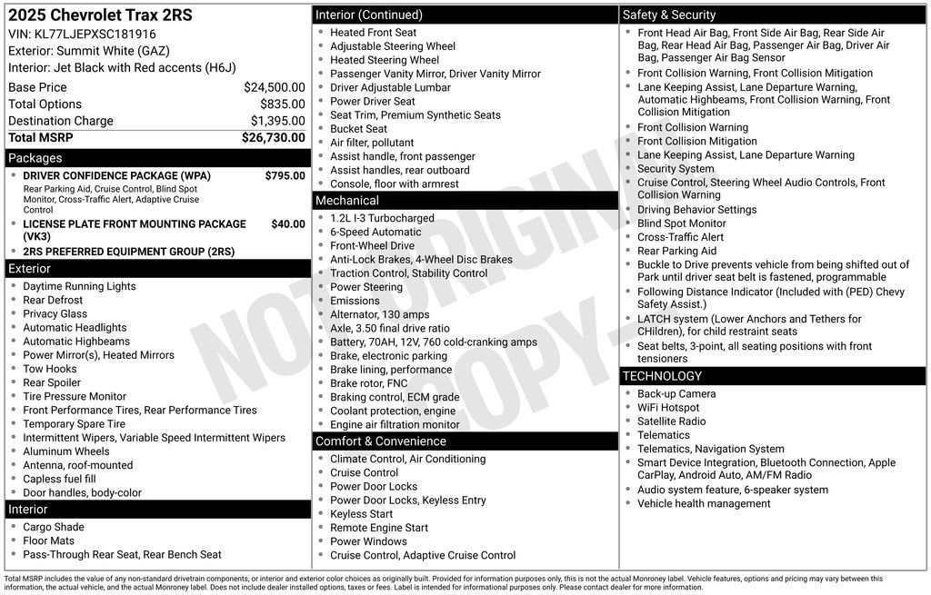 Used 2025 Chevrolet Trax RS w/ Driver Confidence Package FWD image 26