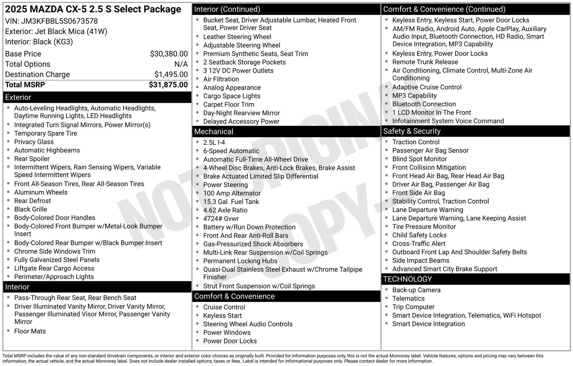Used 2025 MAZDA CX-5 AWD 2.5 S w/ Select Package image 17