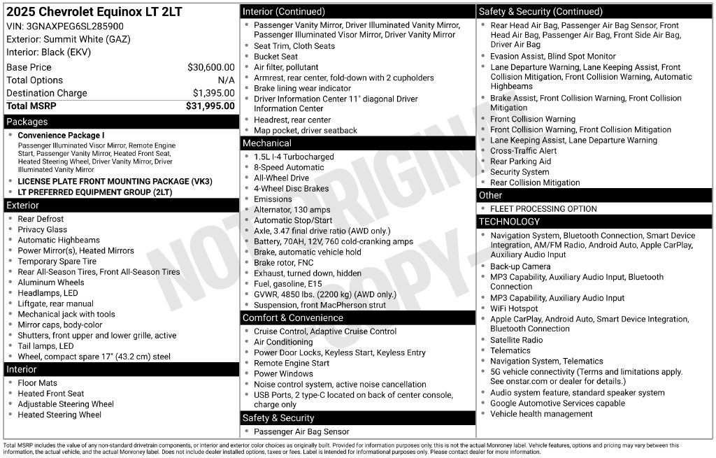 Used 2025 Chevrolet Equinox LT AWD/4WD image 19